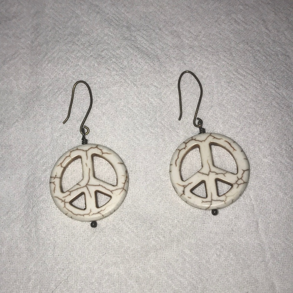 Small peace sign earrings